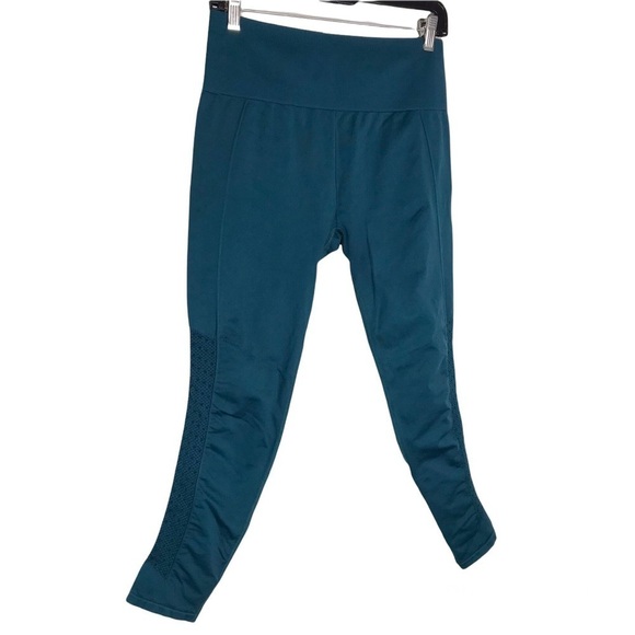 Fabletics Sync High Waisted Perforated 7/8 Teal Leggings Blue Green Medium - Picture 9 of 9